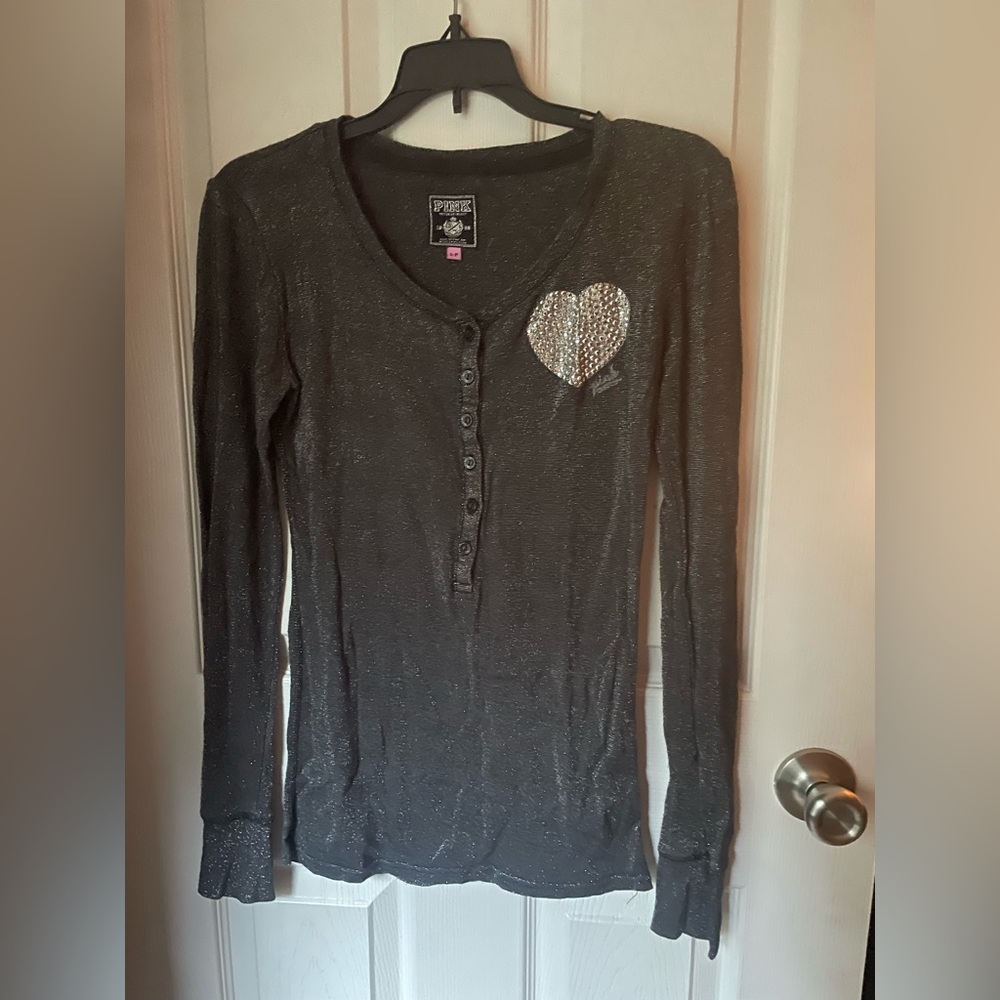 PINK Victoria's Secret Black and Pink Label Top
